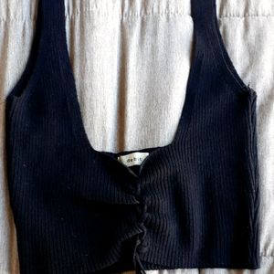 NWOT Black Lace Up Corset Top